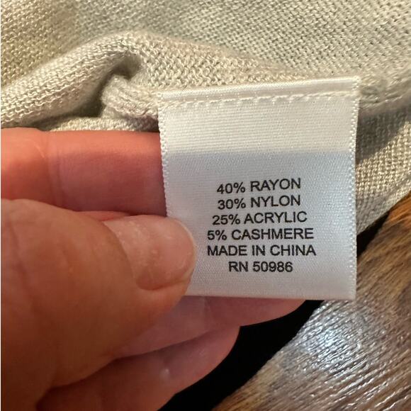 Jeanne Pierre Women's Cashmere Blend Women’s Casual Sweater Color Block Sz M NWT - Picture 5 of 6